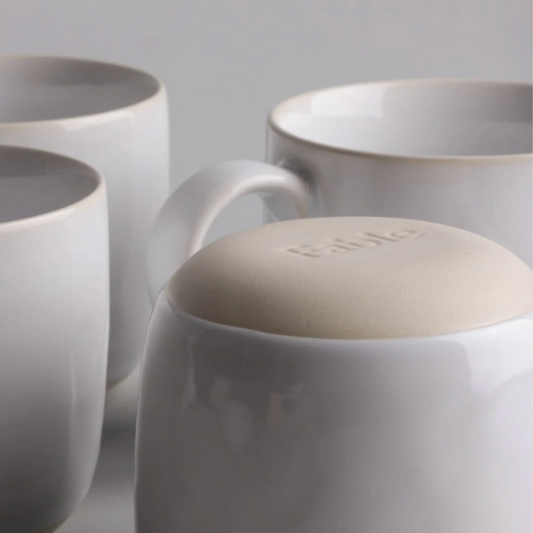 Pearl White Mugs, Set of 4
