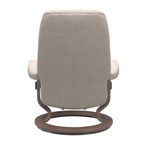 Consul Classic Base Chair and Ottoman, Medium, Daisy Beige/Walnut