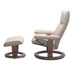 Consul Classic Base Chair and Ottoman, Medium, Daisy Beige/Walnut