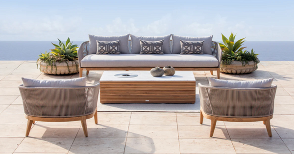 Avalon Lounge Chair, Teak/ Lisos Piedra