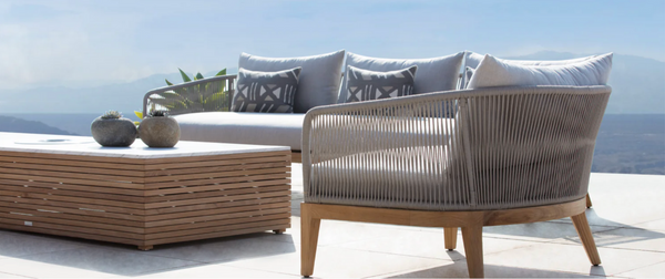 Avalon Lounge Chair, Teak/ Lisos Piedra