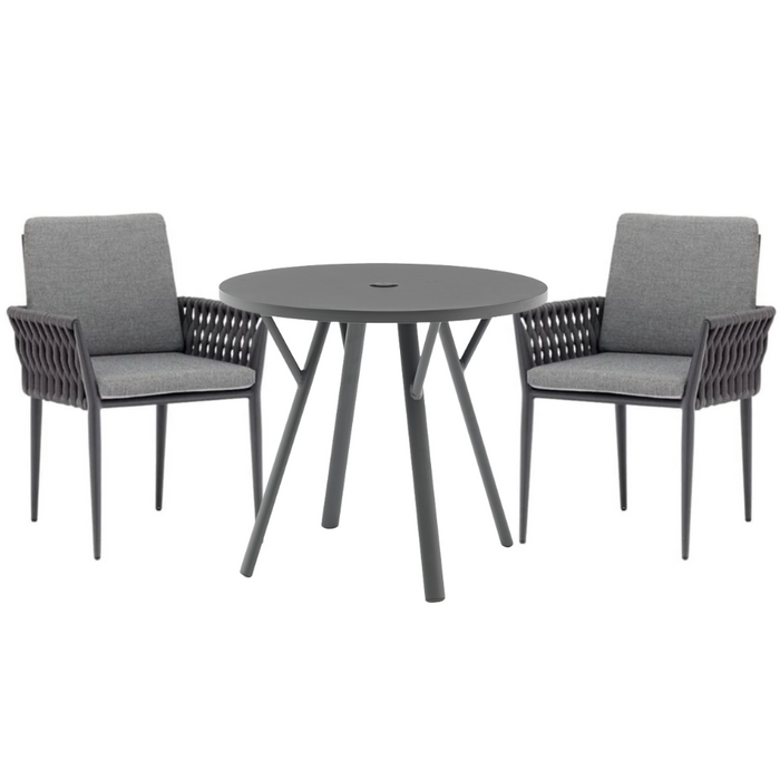 Yes Round Bistro Table, 31.5"Dia, Anthracite Aluminum (Chairs Sold Separately)