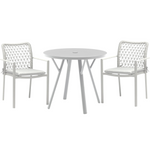 Yes Round Bistro Table, 31.5", White Aluminum (Chairs Sold Separately)