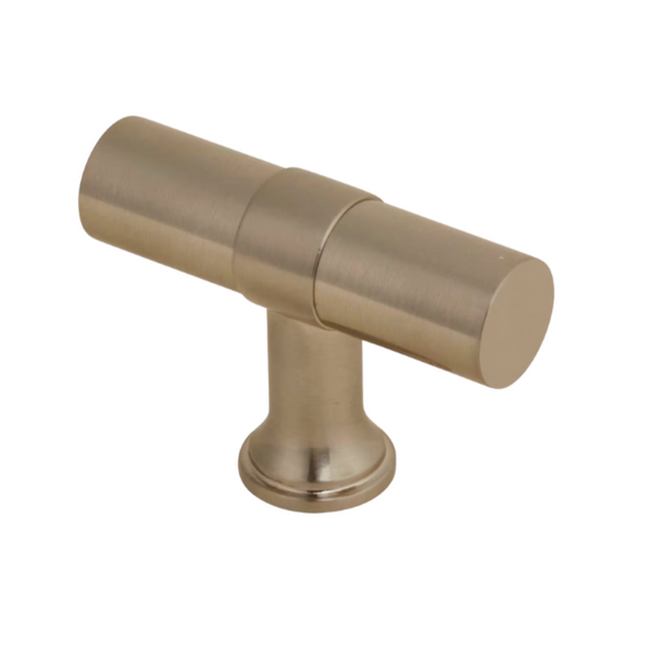 SELECT Transitional Bar Smooth T-Knob, Satin Brass, 3"
