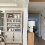 Gannet Table Lamp, Bone Craquelure, 29.25"H