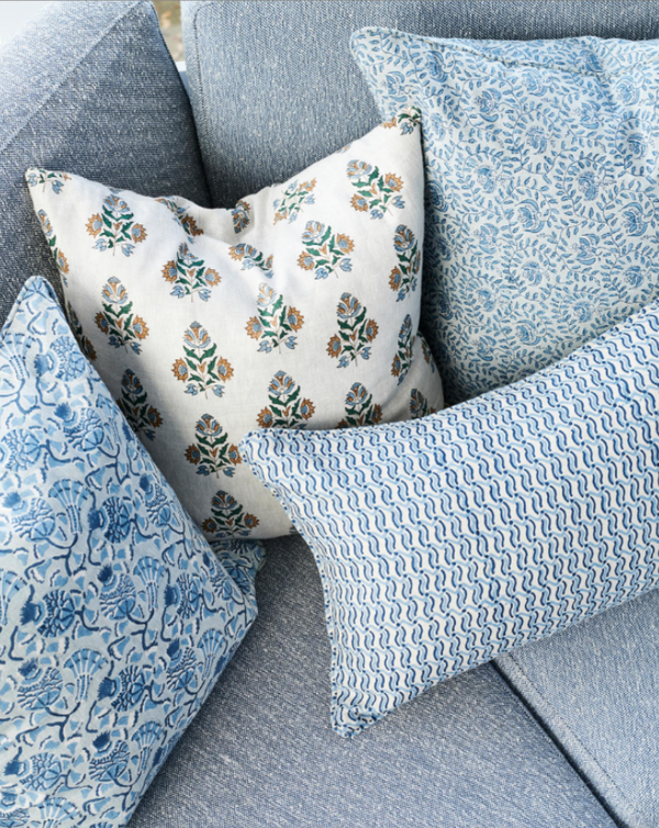Ithaca Riviera Linen Cushion, 14" x 22"