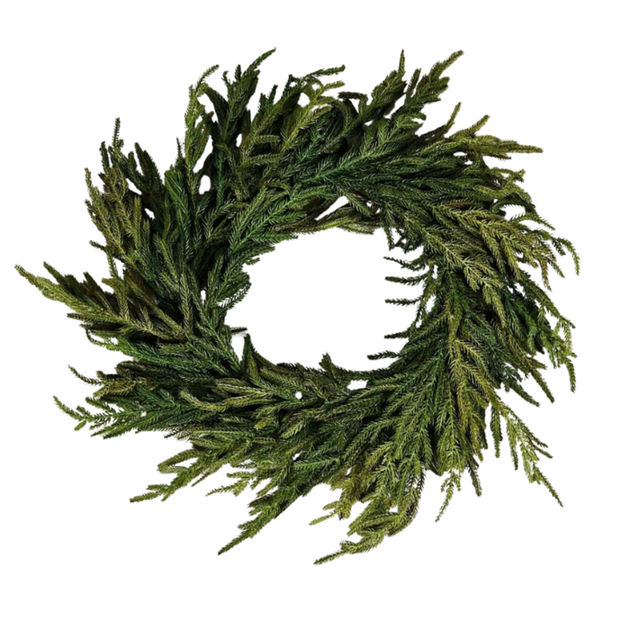 Real Touch Norfolk Pine Wreath - 24"