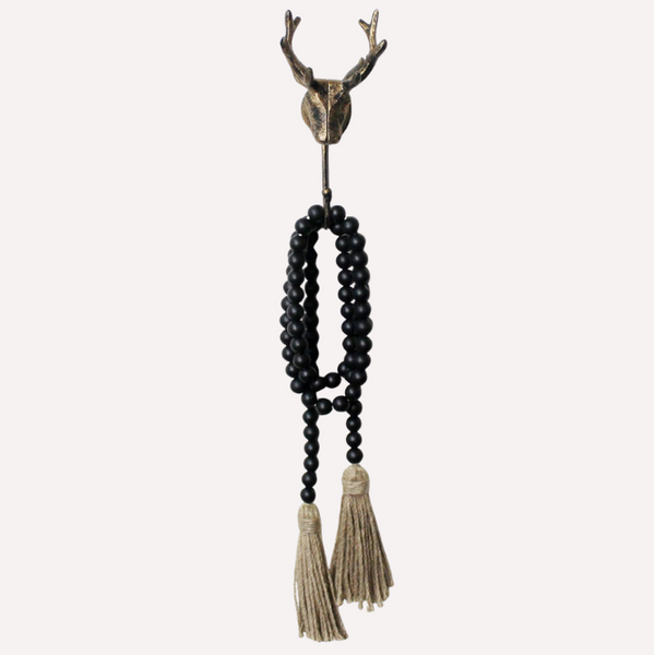 Decorative Wooden Beads, 59", Black