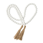 Decorative Wooden Beads, 59", White