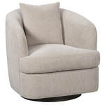 Ode Swivel Chair, Topper Oatmeal Performance Fabric