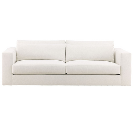 Leone Two Seat Sofa, Identify Ivory Performance Fabric, 100"W