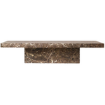 Roman Rectangular Coffee Table, Brown Emperador Marble, 72"W x 36"D x 15"H