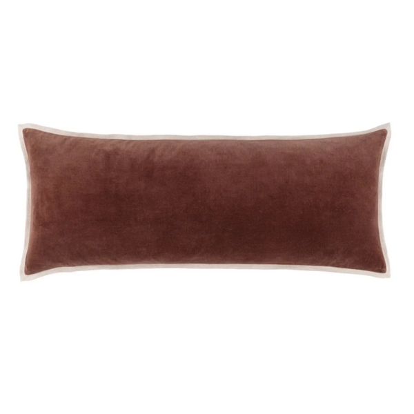Gehry Velvet/Linen Decorative Pillow, Russet 40" Lumbar