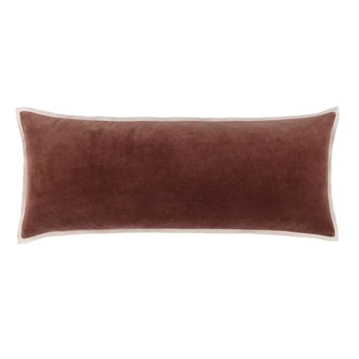 Gehry Velvet/Linen Decorative Pillow, Russet 40" Lumbar