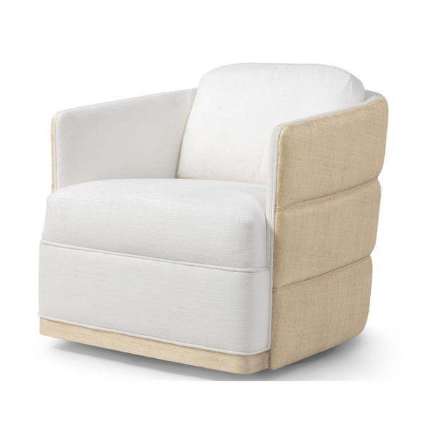Oakridge Swivel Lounge Chair, Beige/Oyster Chenille