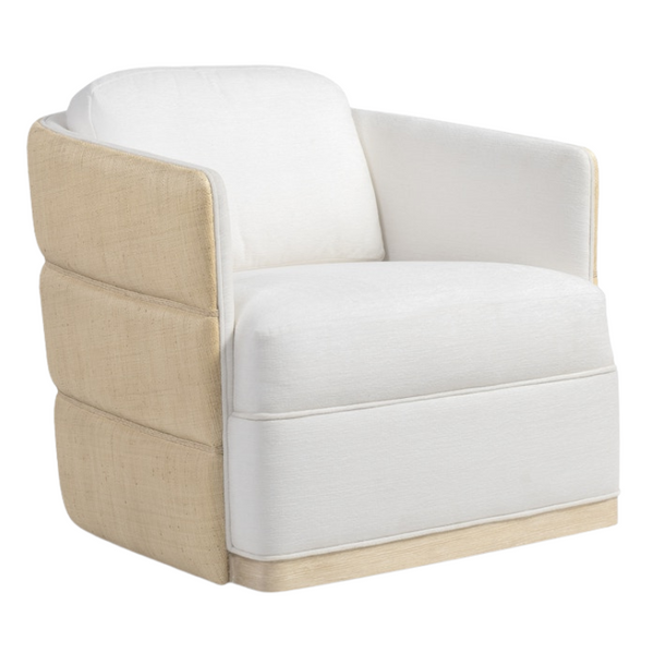 Oakridge Swivel Lounge Chair, Beige/Oyster Chenille