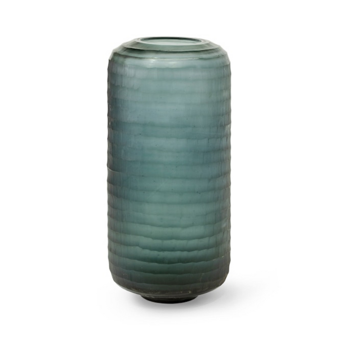 Zanzibar Glass Vase, Tall, Sea Green, 9"Dia x 19"H