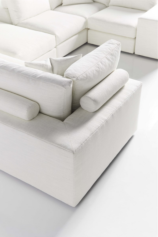 Lucca Ottoman/Bumper, Kipri Snow Performance Fabric, 43.5"W x 29.5"D