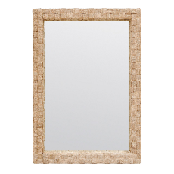 Gene Mirror, Natural Lattice Abaca, 40"W x 50"H