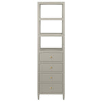 Jarin Tall Cabinet, Light Gray Faux Belgian Linen, 20"L x 16"W x 72"H