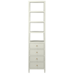 Jarin Tall Cabinet, White Faux Belgian Linen, 20"L x 16"W x 84"H