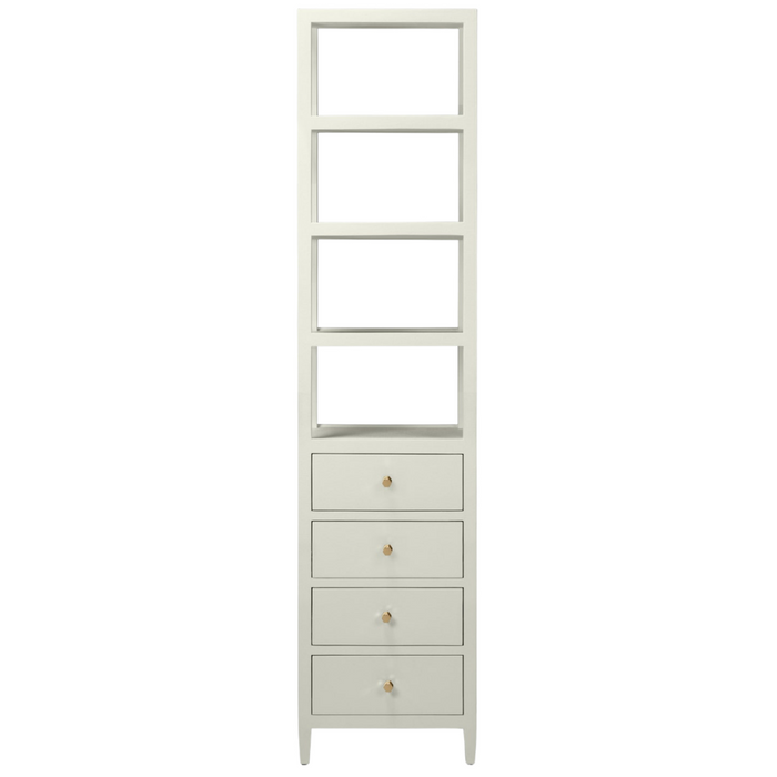 Jarin Tall Cabinet, White Faux Belgian Linen, 20"L x 16"W x 84"H