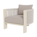 Palm Beach Lounge Chair, Aluminum Bone/Panama Marble/Rope Shell, 31.5"W
