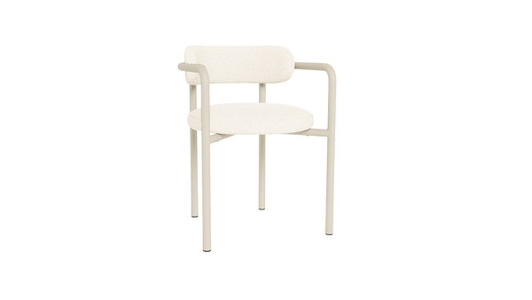 Porto Dining Chair, Aluminum Bone/ Riviera Ivory