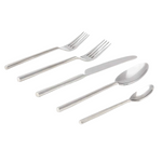 Gwen Polished Silver Flatware, 5 Piece Set