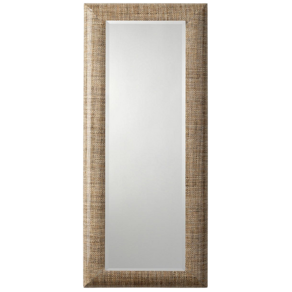 Tilda Mirror, Semi Matte Faux Rattan, 22"W x 50"H
