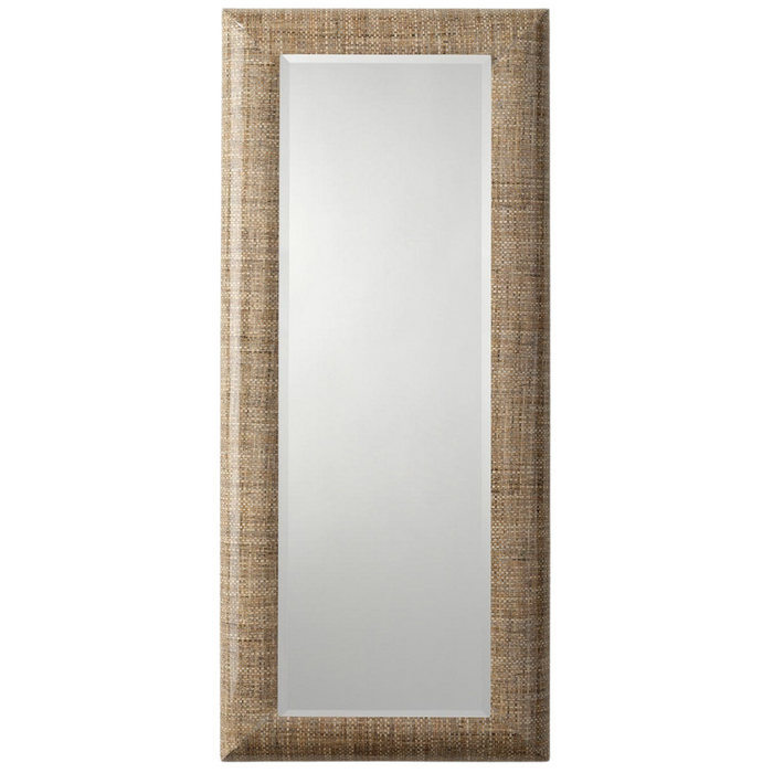 Tilda Mirror, Semi Matte Faux Rattan, 22"W x 50"H