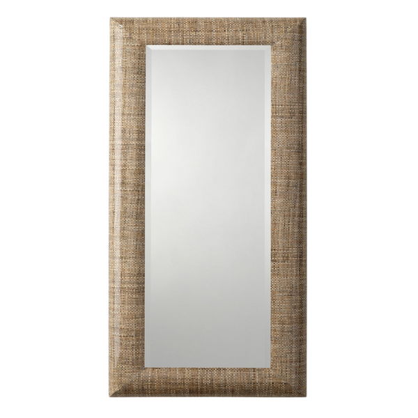 Tilda Mirror, Semi Matte Faux Rattan, 22"W x 42"H
