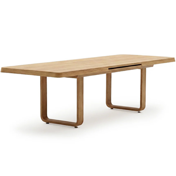 SO CHIC Extension Dining Table, Oak Aluminium, 78.7"-110"W