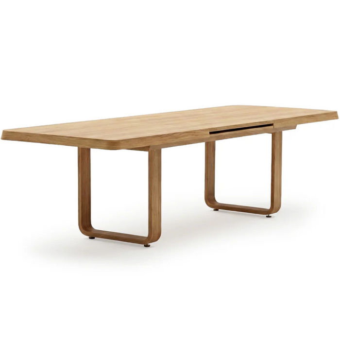 SO CHIC Extension Dining Table, Oak Aluminium, 78.7"-110"W