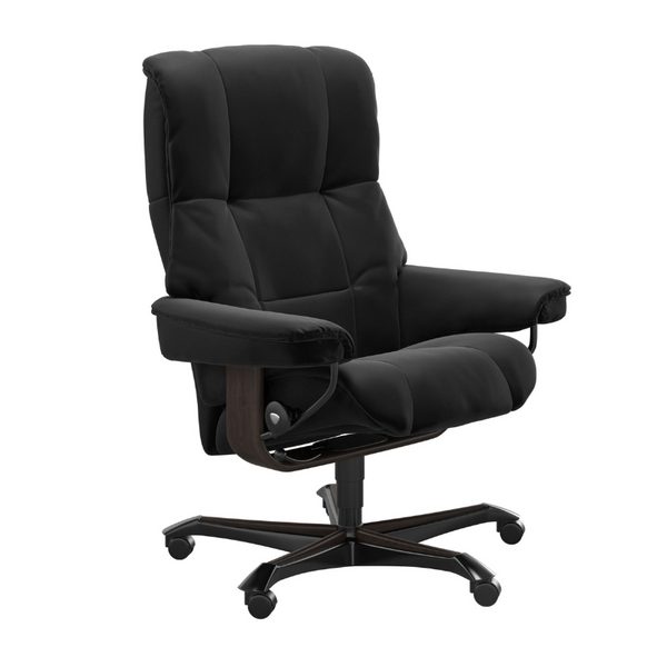 Mayfair Home Office Chair, Medium, Paloma Leather Black/Wenge Stain