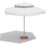Ocean Master M1 Cupola 10' Hexagon, Natural/Sea Mist Scallop Valance, with Natural Protective Cover