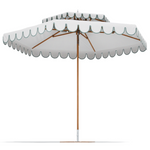Ocean Master M1 Cupola 10' Hexagon, Natural/Sea Mist Scallop Valance, with Natural Protective Cover