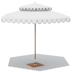 Ocean Master M1 Cupola 10' Hexagon, Natural/Sea Mist Scallop Valance, with Natural Protective Cover