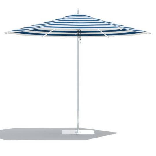 Ocean Master M1, Classic Centre Post, 8.5ft Hexagon, Med Blue/Canvas Stripe, Polished Titanium