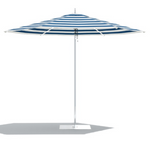 Ocean Master M1, Classic Centre Post, 8.5ft Hexagon, Med Blue/Canvas Stripe, Polished Titanium