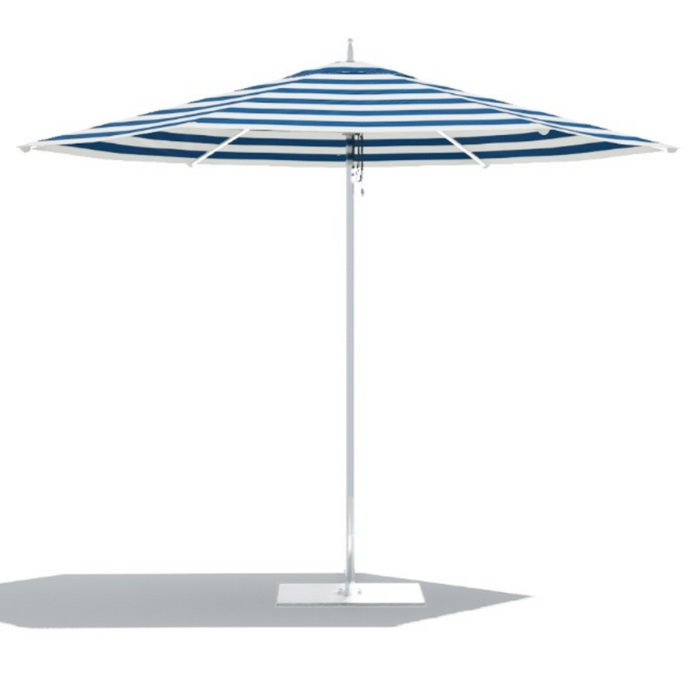 Ocean Master M1, Classic Centre Post, 8.5ft Hexagon, Med Blue/Canvas Stripe, Polished Titanium