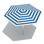 Ocean Master M1, Classic Centre Post, 8.5ft Hexagon, Med Blue/Canvas Stripe, Polished Titanium