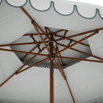Ocean Master M1 Cupola 10' Hexagon, Natural/Sea Mist Scallop Valance, with Natural Protective Cover