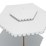 Ocean Master M1 Cupola 10' Hexagon, Natural/Sea Mist Scallop Valance, with Natural Protective Cover
