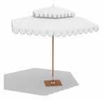 Ocean Master M1 Cupola 10' Hexagon, Natural/Sea Mist Scallop Valance, with Natural Protective Cover
