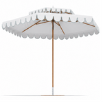 Ocean Master M1 Cupola 10' Hexagon, Natural/Sea Mist Scallop Valance, with Natural Protective Cover