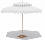 Ocean Master M1 Cupola 10' Hexagon, Natural/Sea Mist Scallop Valance, with Natural Protective Cover