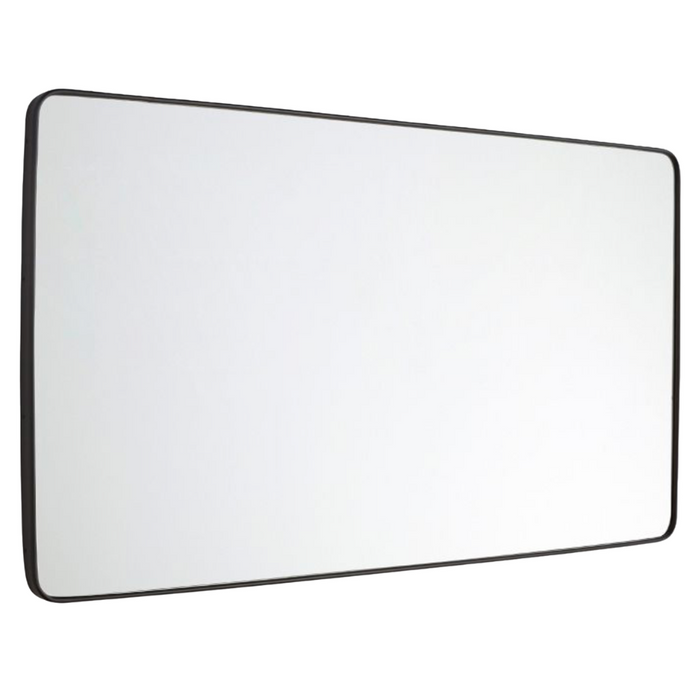 Double Vanity Rounded Rectangle Metal Framed Mirror, Oil Rubbed Bronze, 66"W X 36"H