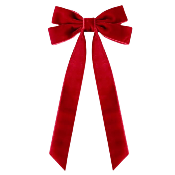 Red Velvet Ribbon Bow, 5" x 10"