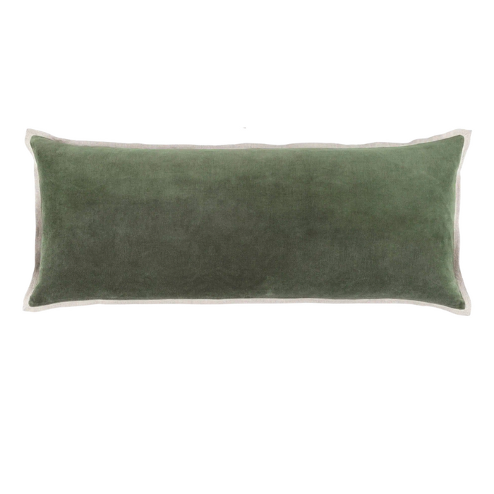 Gehry Velvet/Linen Decorative Pillow, Sage, 16" x 40"